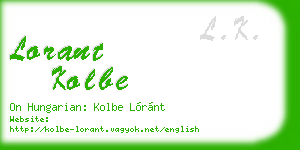 lorant kolbe business card
